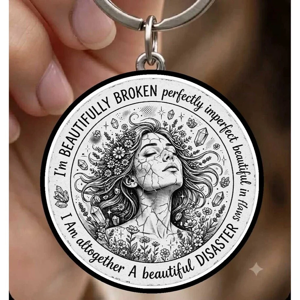 I'm Beautiful Amazing Inspiration Quote Love Stainless Keychain Art Live Happy